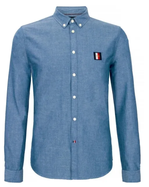 Camicia Tommy Hilfiger   slim cotton oxford shirt 100% Originale