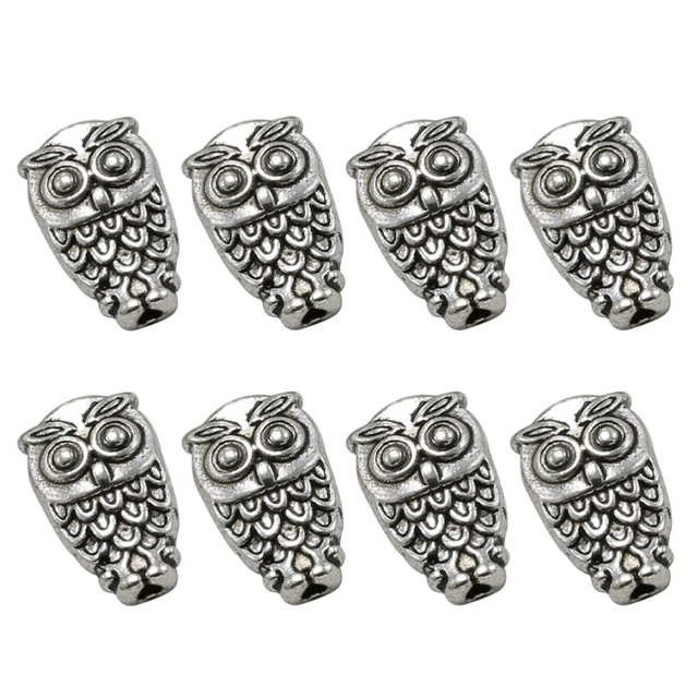 50 Stück Eule Perlen Anhänger Legierung Charms DIY Schmuck Herstellung Zubehör
