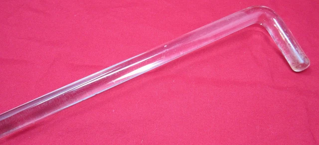 Towel Bar Clear Glass 24.5"x 5/8" Diam Art Deco 1920's Mounting HW One Side Only 2