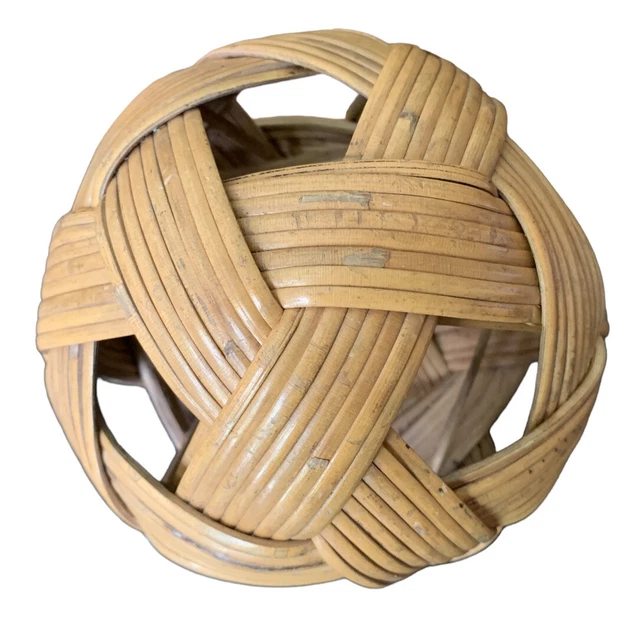 Chinlone Cane Ball Vintage Rattan Burmese Ball Game 5in Made in Myanmar Burma