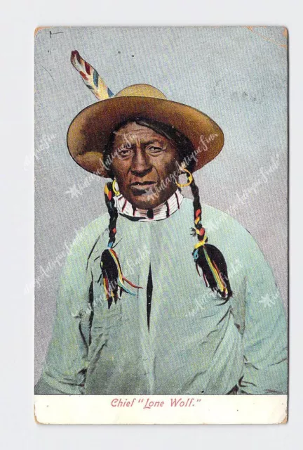 PPC Postcard Native Americana Chief Lone Wolf