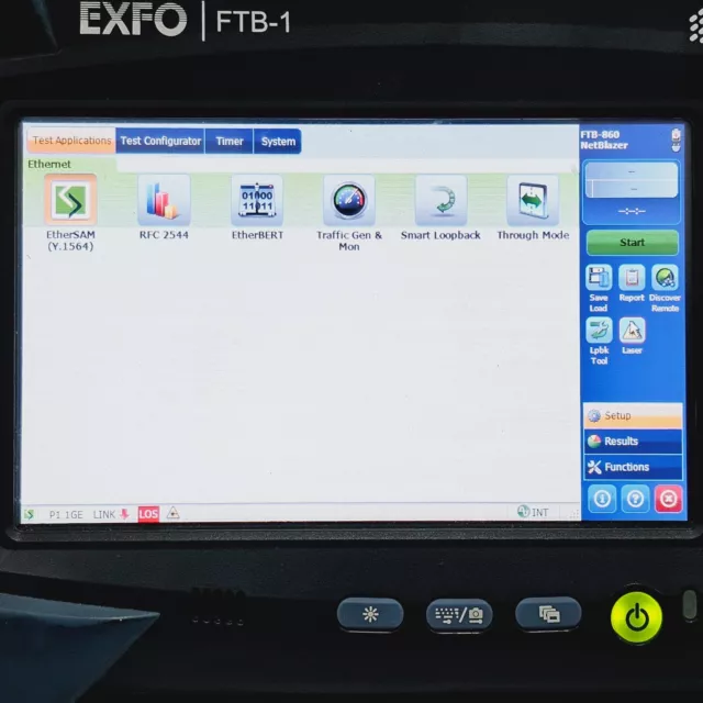 EXFO FTB-1 Mainframe w FTB-860 NetBlazer 1G Gigabit RFC2544 Tester EtherSAM BERT 2