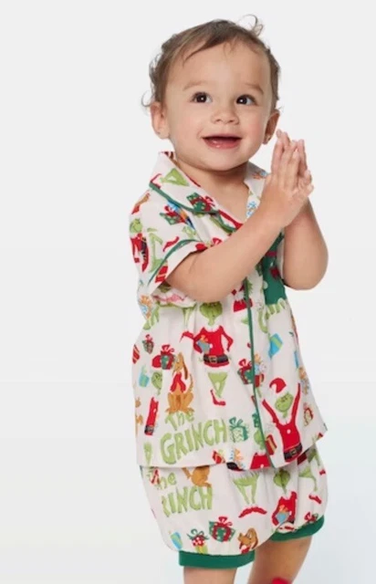 Christmas Pajamas Grinch Slippers Peter Alexander NEW! PETER