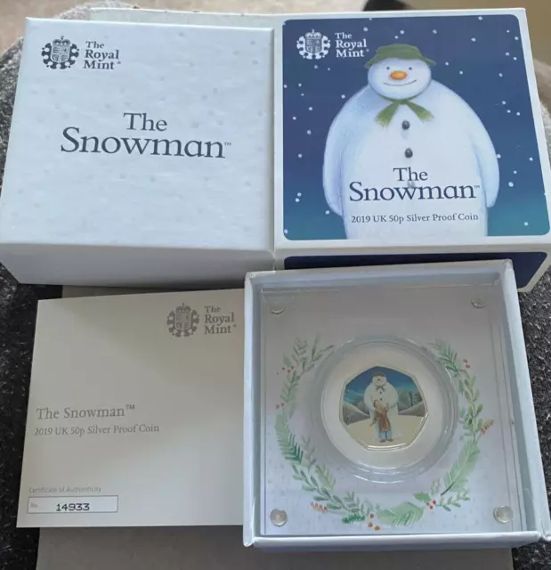 Limited Edition The Snowman 2019 UK 50p Silver Proof Coin The Royal Mint