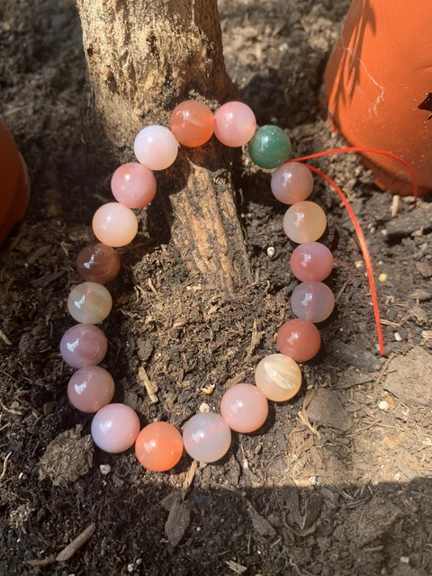 Hand-carved Natural Yanyuan agate(Rare Mineral)bracelet, Candy Beads 0.4In