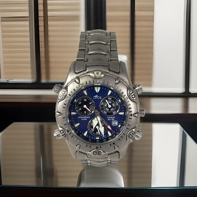 RELOJ LOTUS 9704 Al Titanium Miyota 3S10 Funciona Ancho 40Mm EUR