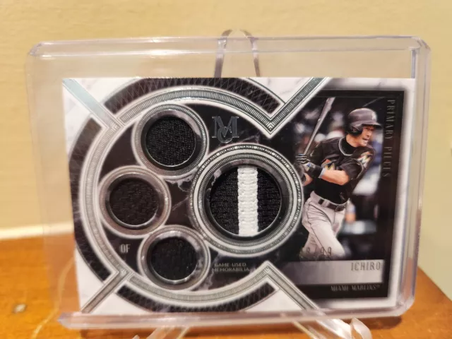 2018 Topps Museum ICHIRO SUZUKI Primary Patch Quad Game-Used Majestic Logo #/99