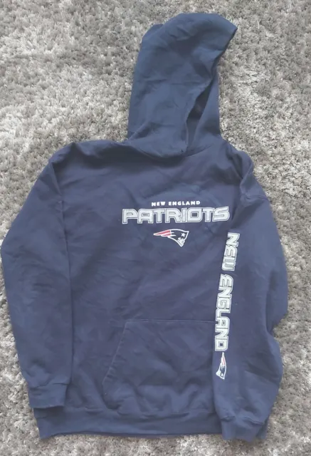 MENS NFL hoodie hoody XL navy blue new england patriots hooded sweatshirt top