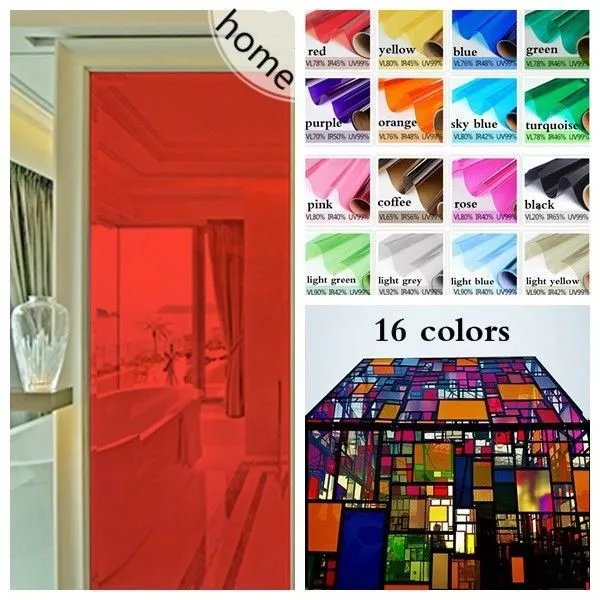 Window Glass Sticker Solar Film Decor Transparent Self Adhesive Vinyl Frosted 2