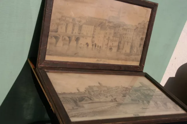 2 anciens dessin Albi Tarn signés et datés 1886.