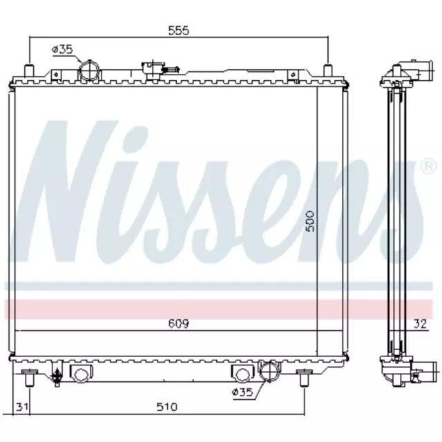 Radiateur Refroidisseur de Voiture Nissens pour Mitsubishi Pajero II V3_W V2_W, 2