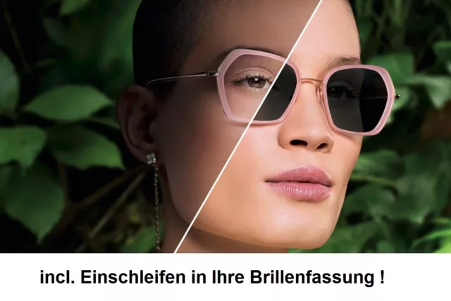 2 Kunststoff-Brillengläser 1,67 SELBSTTÖNEND HART-SET incl.Einschleifen AKTION !