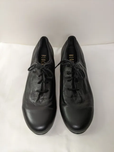 Bloch Women's Size 8 M #2 Shockwave Tap Shoes Black Leather Lace Up Jazz Dance