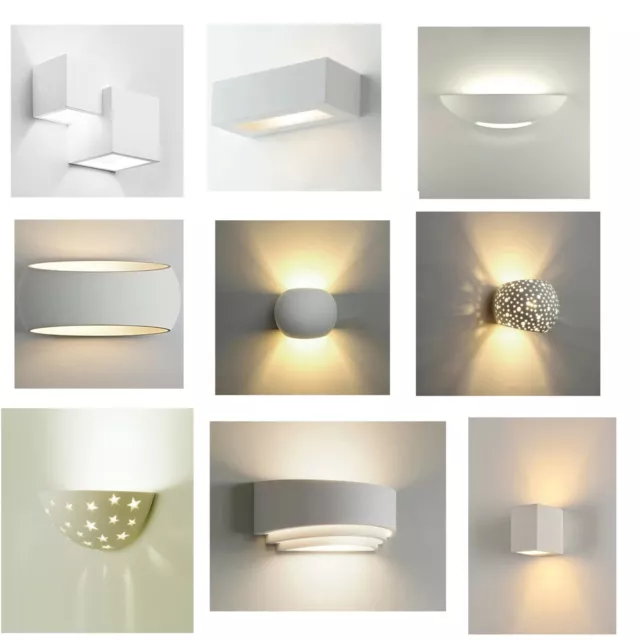 Applique Lampada Da Parete Muro Gesso Verniciabile Led Bianco E27 E14 Universo
