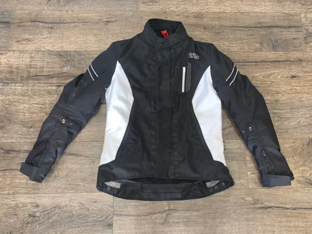 IXS Damen Motorradjacke Mit Protektoren Schwarz-Weiß Größe M Entn. Winterfutter