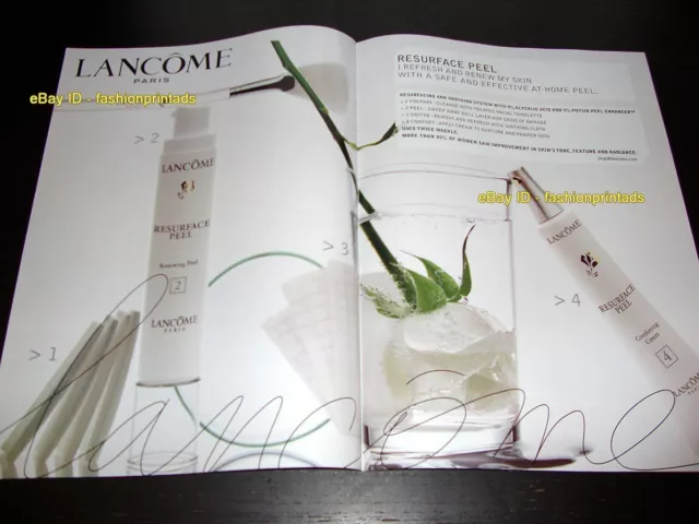 LANCOME Cosmetics 2-Page Magazine PRINT AD 2004 resurface peel