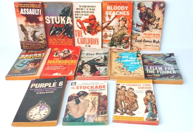 Vintage Military Fiction, Paperback  Lot of Bloody Beaches Assault Lot of 11