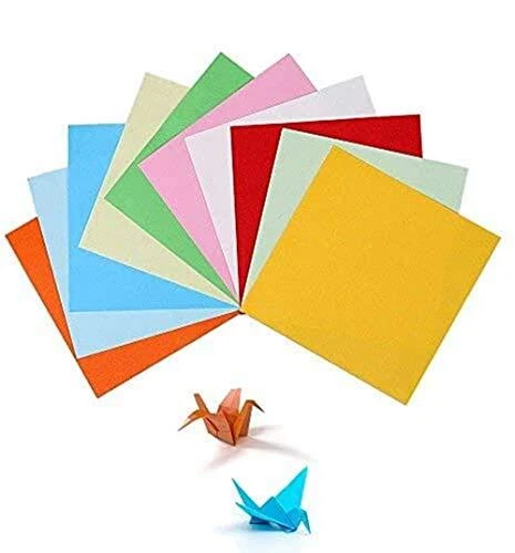 BJ-Shop OrigamiCouleurs Papier 100 Feuilles Double Face 10CM Papier pour Enfa...