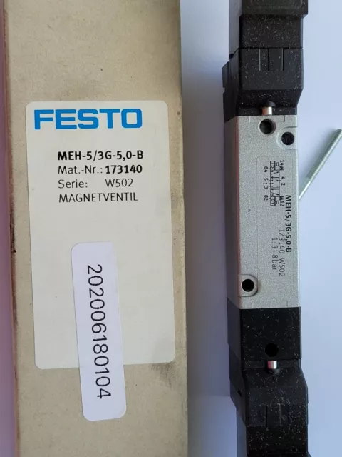 FESTO Meh-5/3g-5,0-b 173140 Vanne Magnétique - Neuf / Scellé Worldwide Ship,Tva