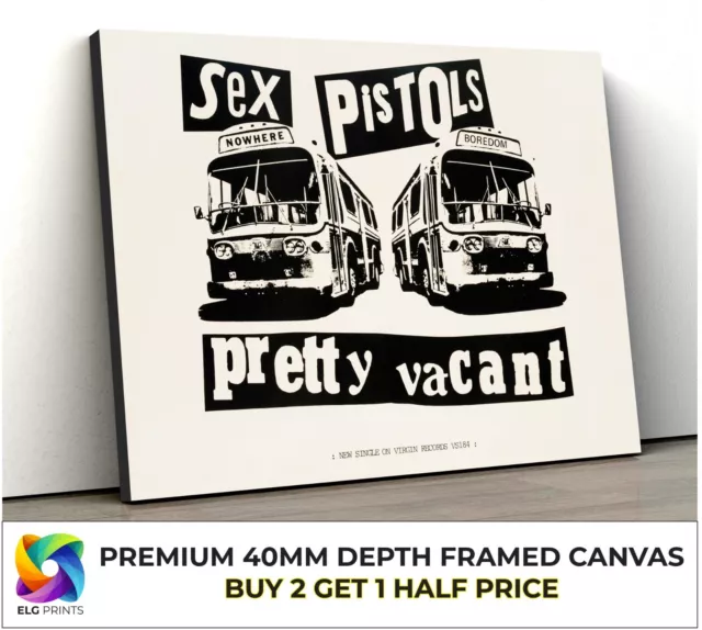 Sex Pistols Pretty Vacant Music Large CANVAS Art Print Gift Multiple Sizes