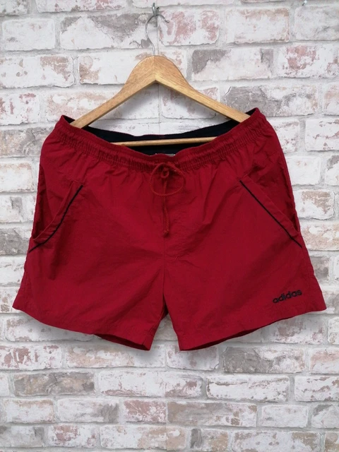 Adidas Vintage Men's Swim Shorts - Medium - Swimming Trunks Nylon Retro Red