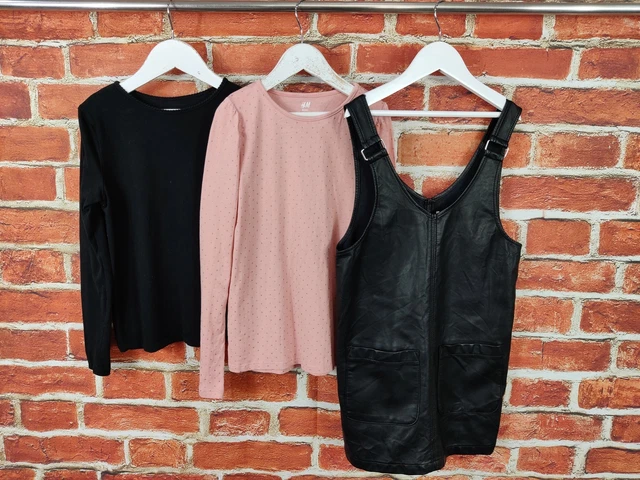 Girls Bundle Age 8-9 Years Next H&M Faux Leather Dress Top T-Shirt Kids 134Cm