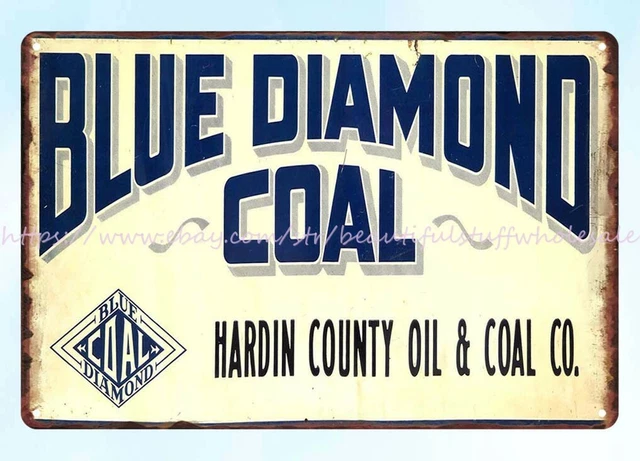 Blue Diamond Coal metal tin sign girl bedroom decorating ideas
