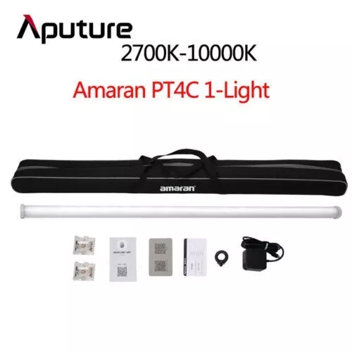 Kit de 1 luz Aputure Amaran PT4c RGBWW LED luz de vídeo tubo píxel 2700K-10000K