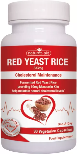 Natures Aid Red Yeast Rice 30 Cholesterol Capsules BBD: MARCH 2024