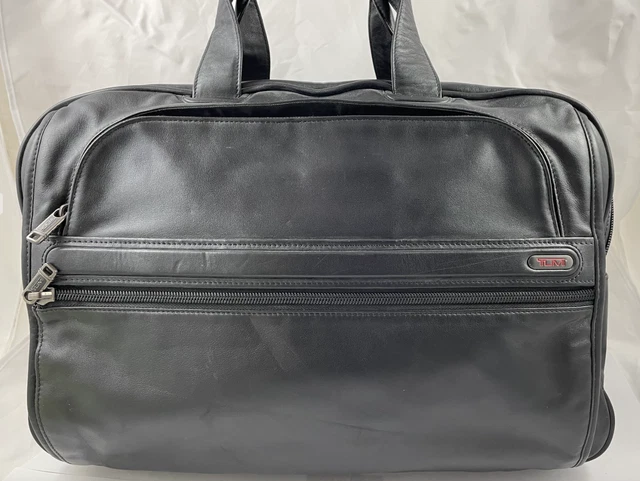 Tumi Alpha Boarding Tote Duffle Travel Luggage Bag Leather 92154D4 Reg $495