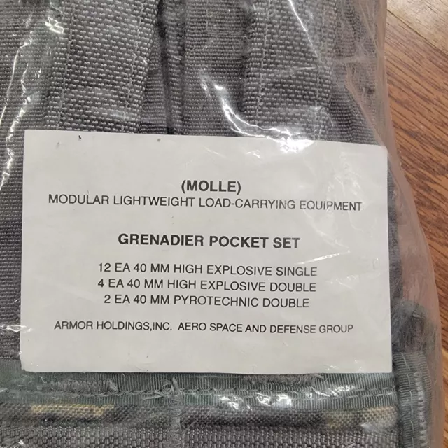 U.S. Military Surplus Grenadier Pouch Set, New ACU MOLLE 40MM PYRO DOUBLE SINGLE