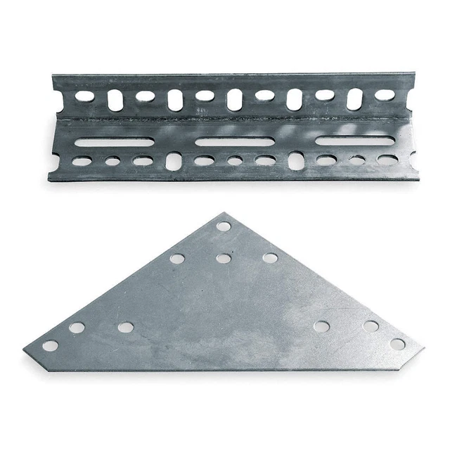 GRAINGER APPROVED SA-GPK Slotted Angle Gusset and Cleat Kit,Steel