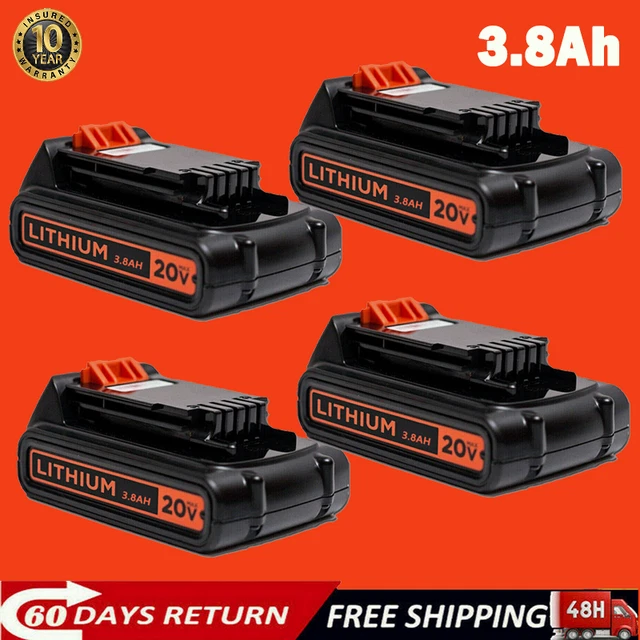 20V 3.0Ah Lithium-Ion Battery Pack For BLACK+DECKER LB20, LBX20, LBXR20 Tools