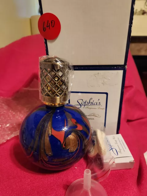 Sophia's Art Decor Cobalt Splash  Fragrance Lamp W/ Dec. Crown Snuff Cap 2