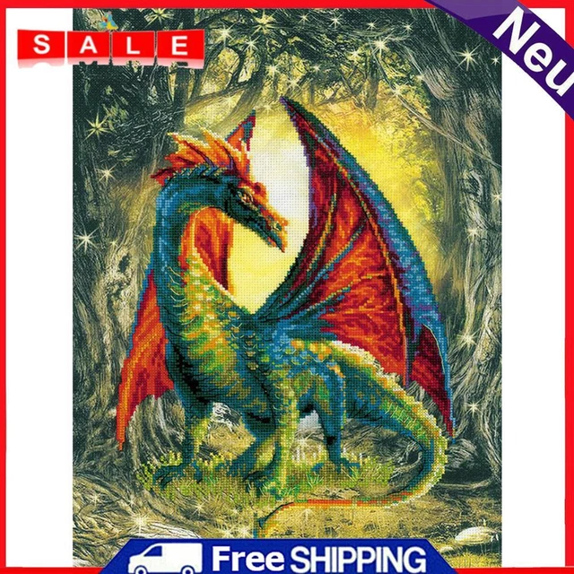 Full Cross Stitch Dragon Animal Embroidery Cotton Thread DIY 11CT Needlework Kit