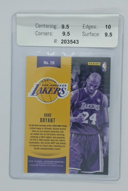 2018 Panini Contenders Winning Tickets Kobe Bryant #26, Raw Review Graded GSC 10 2