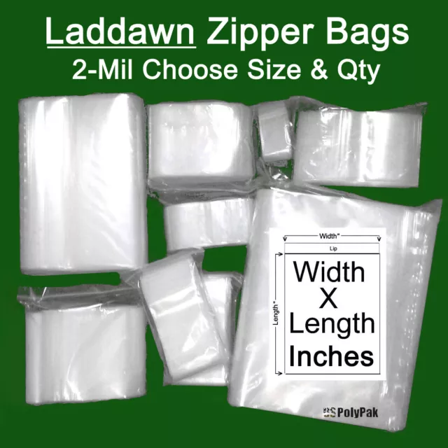 2-Mil Zip Plastic Reclosable Bags Clear Zipper Top Lock Sealing Top 2ml