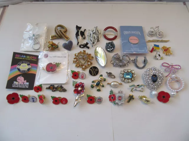 Job Lot 42 Mixed Collectable Pin Badges/Brooches Brand New