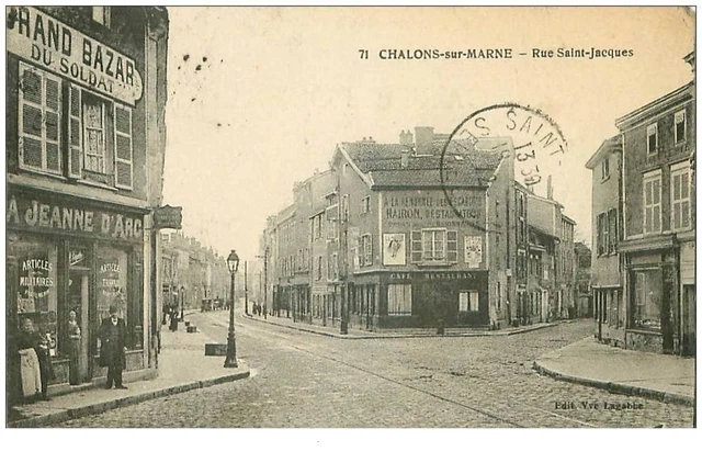 51.CHALONS SUR MARNE.n°28795.RUE SAINT JACQUES.COMMERCE GRAND BAZAAR DU SOLDIER