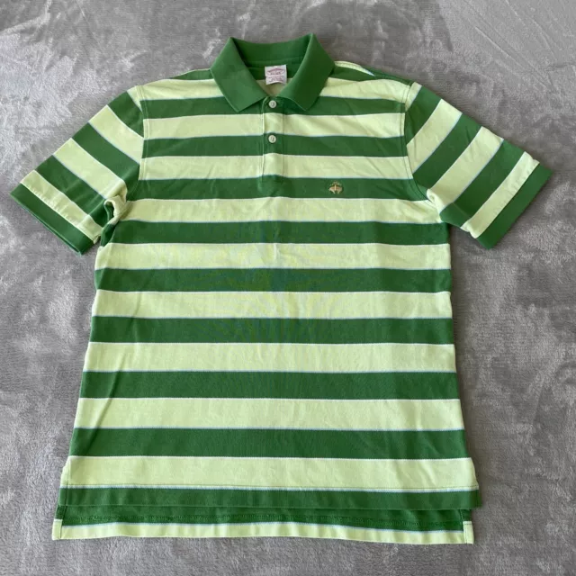 BROOKS BROTHERS PERFORMANCE Polo Shirt Men Small Green Striped Original ...