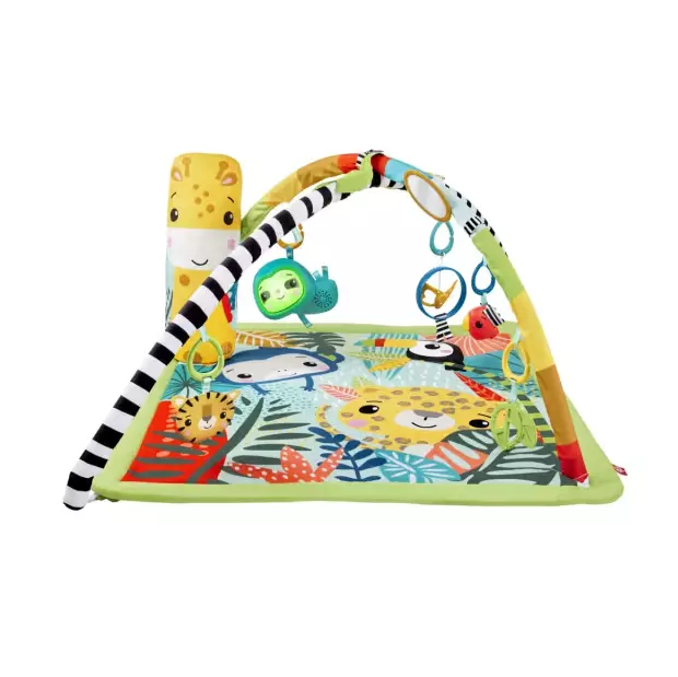 Fisher-Price 3-in-1 Rainforest Sensory Gym Incl 1 x Gym 1 x Tummy wedge 6 x Toys 3