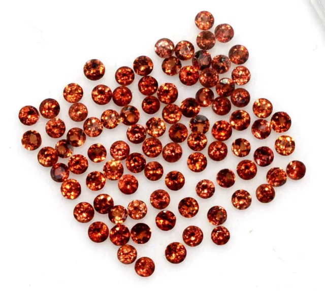 Natural Red Garnet 2.5 Mm Round Cut Faceted Loose Gtl Certified Aaa Gemstone Lot