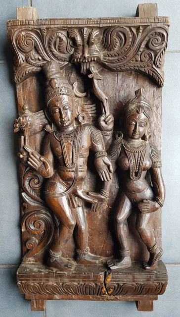 [CURIOSA] Grande Sculpture érotique - couple - bois massif - travail ancien