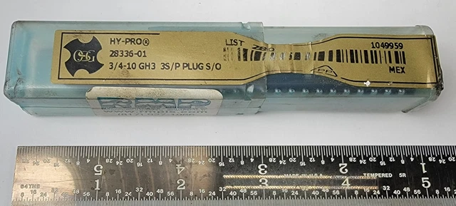 OSG HY-PRO 2833601 3/4-10 UNC 3Flute Spiral Point Plug Tap GH3 Oxide Finish