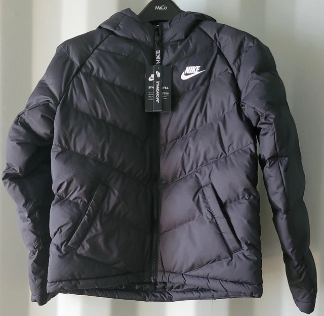 Nike Puffer Synthetic Down Fill Zip Jacket Black Kids Unisex Sz Large CU9157-010