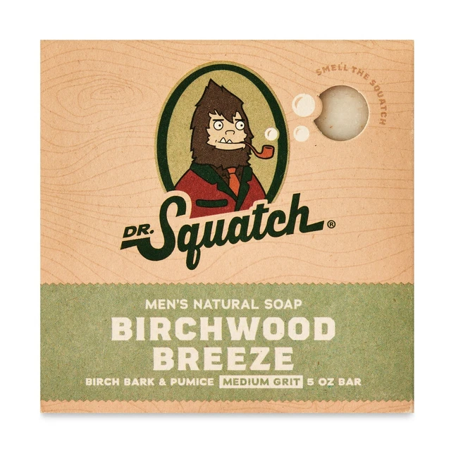 Dr. Squatch Natural Bar Soap, Birchwood Breeze, 5 oz Free Shipping