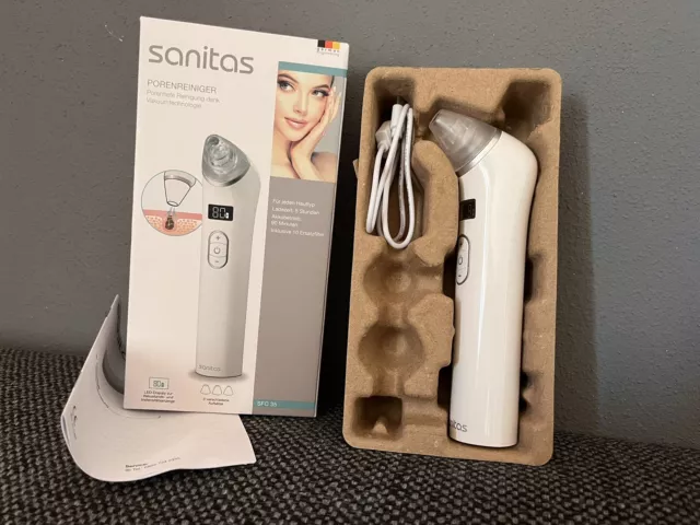 SANITAS Mitesserentferner Porenreiniger, mit LED Display und Vakuumtechnologie