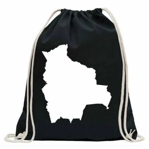 Kiwistar Turnbeutel Bolivien Umriss – Baumwolle, 37x46 Cm, 12 Liter, Mit Ziehgurt & Lustigem Design