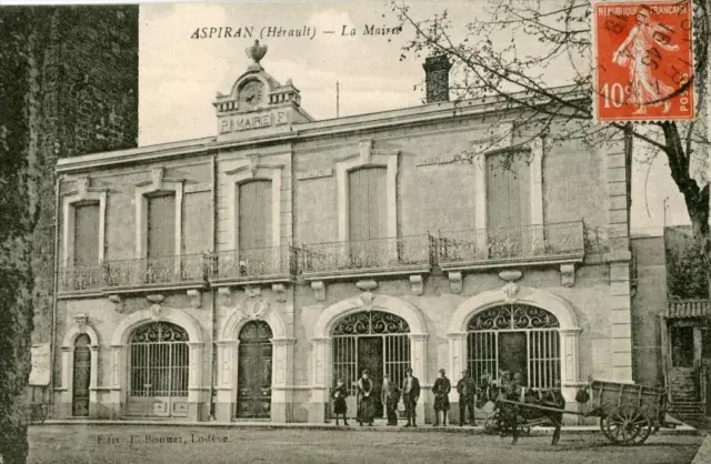 CPA 34 ASPIRAN LA MAIRIE (cpa animée)