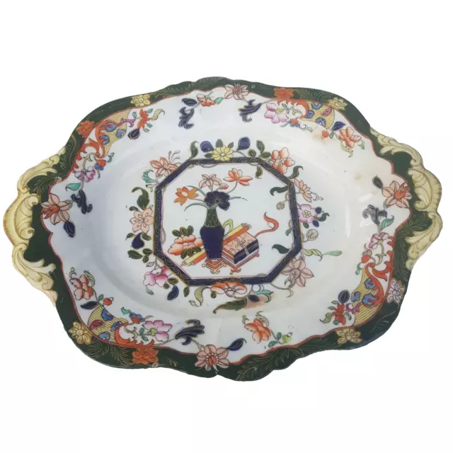 Mason's patent Ironstone Antique English Imari Chinoiserie serving plate 1800s